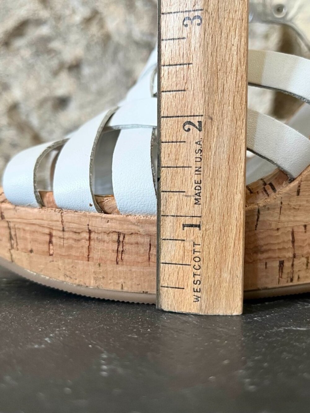 Guess White Leather Wedge Strappy Sandals - Picture 5 of 9